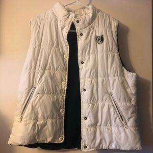 American Eagle white puffer vest XL AE AEO